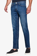 Pantalone 5 tasche denim blu scuro-Dan John
