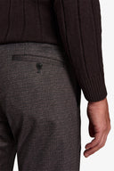 Pantalone in jersey stretch pied de poule marrone-Dan John