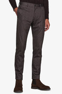 Pantalone in jersey stretch pied de poule marrone-Dan John