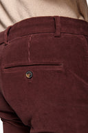 Pantalone in velluto millerighe old bordeaux-Dan John