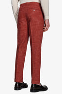 Pantaloni da abito in tela fiammata mattone-Dan John