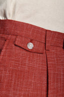 Pantaloni da abito in tela fiammata mattone-Dan John