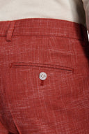 Pantaloni da abito in tela fiammata mattone-Dan John