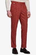 Pantaloni da abito in tela fiammata mattone-Dan John