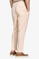 Pantaloni da abito in tela fiammata pesca