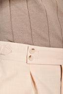 Pantaloni da abito in tela fiammata pesca
