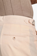 Pantaloni da abito in tela fiammata pesca