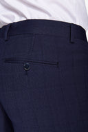 Pantaloni da abito overcheck blu-Dan John