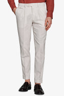 Pantaloni da abito pied de poule grigio chiaro-Dan John