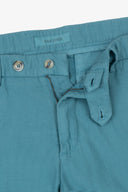 Pantaloni misto lino fiammato petrolio-Dan John