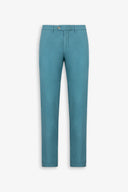 Pantaloni misto lino fiammato petrolio-Dan John