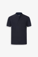 Polo coreana in piquet blu-Dan John