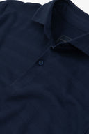 Polo in jersey effetto micro riga navy-Dan John
