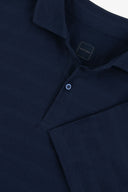 Polo in jersey effetto micro riga navy-Dan John