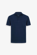 Polo in jersey effetto micro riga navy-Dan John