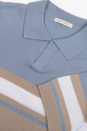 Polo in maglia a righe celeste-Dan John