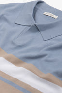 Polo in maglia a righe celeste-Dan John