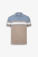 Polo in maglia a righe celeste-Dan John