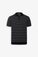 Polo in maglia a righe contrasto navy-Dan John