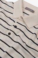 Polo in maglia a righe contrasto sabbia-Dan John