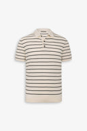 Polo in maglia a righe contrasto sabbia-Dan John