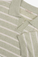 Polo in maglia a righe melange salvia