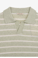 Polo in maglia a righe melange salvia