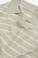 Polo in maglia a righe melange salvia