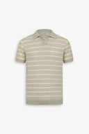 Polo in maglia a righe melange salvia