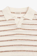 Polo in maglia a righe melange tortora