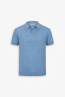 Polo in maglia armaturata celeste-Dan John