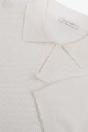 Polo in maglia collo aperto armaturata panna-Dan John