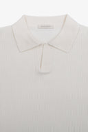 Polo in maglia collo aperto armaturata panna-Dan John