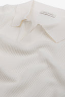 Polo in maglia collo aperto armaturata panna-Dan John
