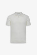 Polo in maglia collo aperto armaturata panna-Dan John