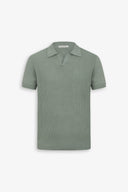 Polo in maglia collo aperto armaturata salvia-Dan John