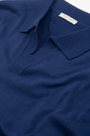 Polo in maglia collo aperto royal-Dan John