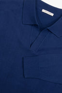 Polo in maglia collo aperto royal-Dan John