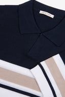 Polo in maglia color block blu-Dan John