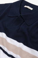 Polo in maglia color block blu-Dan John