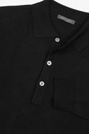 Polo in maglia con bottoni nero-Dan John