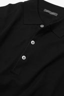 Polo in maglia con bottoni nero-Dan John