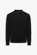 Polo in maglia con bottoni nero-Dan John