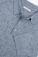Polo in maglia costa piatta melange celeste-Dan John