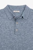 Polo in maglia costa piatta melange celeste-Dan John