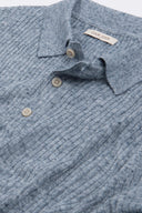 Polo in maglia costa piatta melange celeste-Dan John