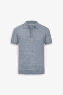 Polo in maglia costa piatta melange celeste-Dan John
