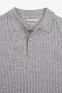 Polo in maglia costa piatta melange grigia-Dan John