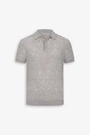Polo in maglia costa piatta melange grigia-Dan John