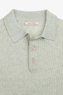 Polo in maglia costa piatta melange salvia-Dan John